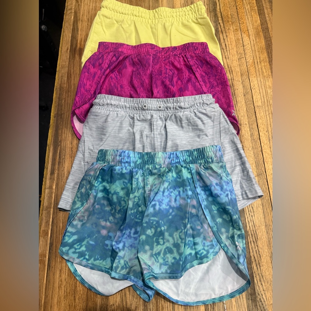 All in Motion Blue and Green Athletic Shorts